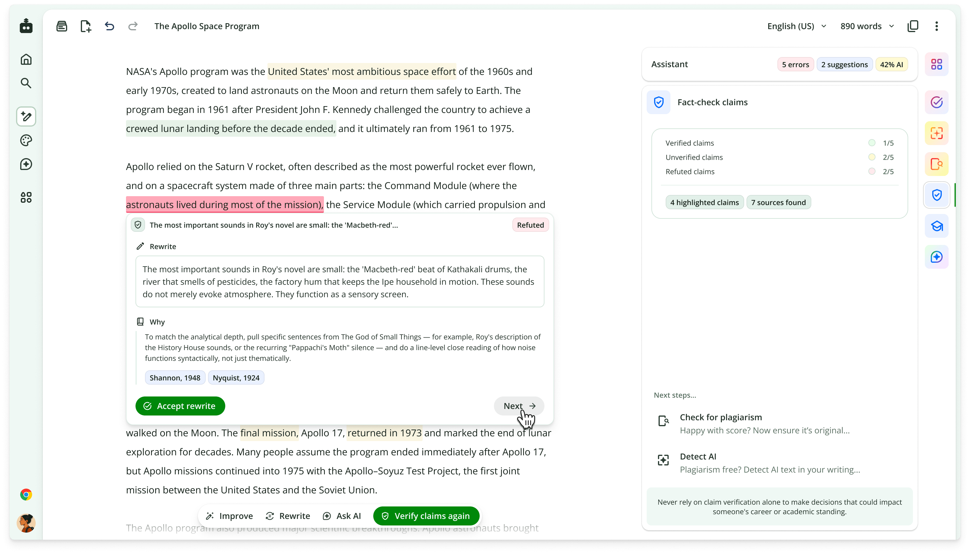 The final (static) design of the integrated fact-checker skill