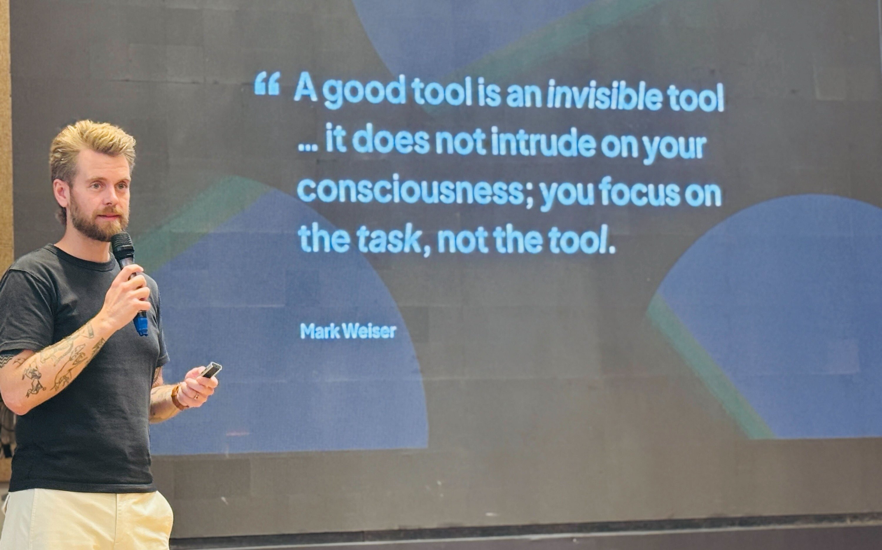 Nathan presenting the framework at a Quillbot company offsite